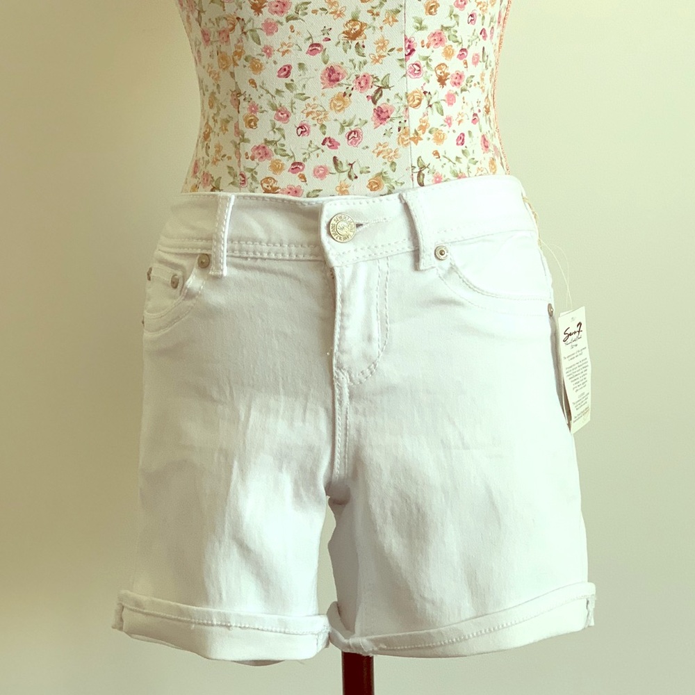 White beach shorts